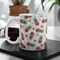 Coffee Mug Doodle Pineapples on White with Choice of Pink or Teal Dots, in 12oz or 15oz mug. High-quality sublimation inks on ceramic mug. product 1